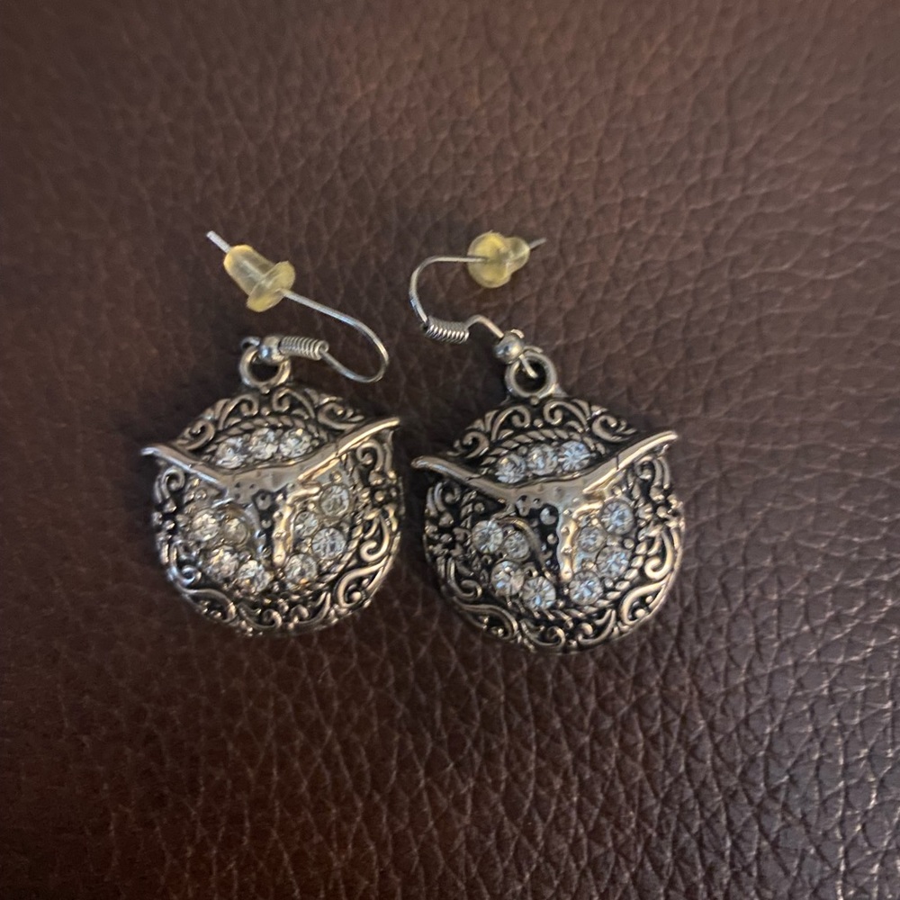 Longhorn Silver Earrings